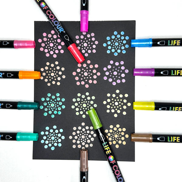 Metallic Dot Markers Acrylic Paint Pens - Set of 12