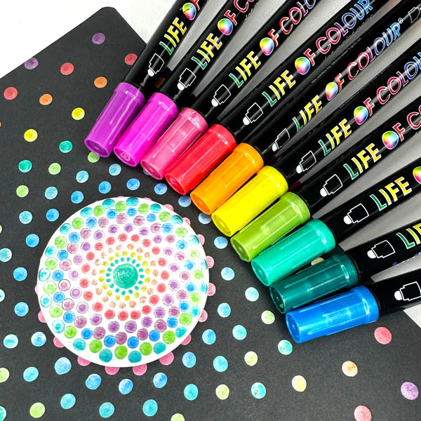 Metallic Dot Markers Acrylic Paint Pens - Set of 12