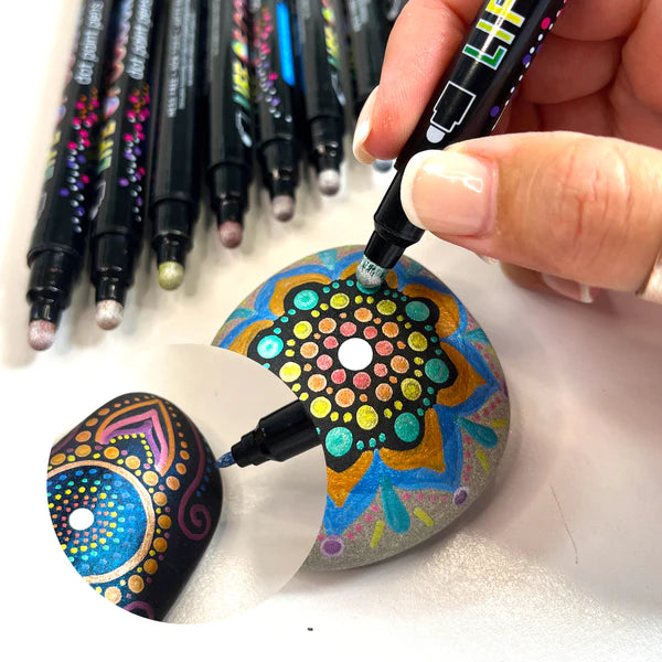 Metallic Dot Markers Acrylic Paint Pens - Set of 12