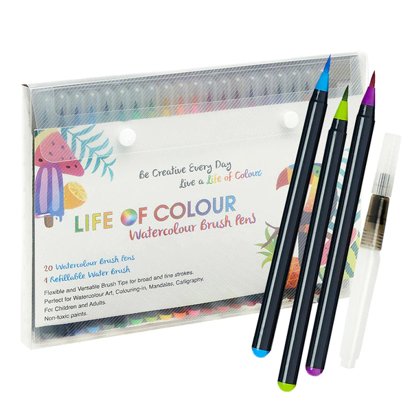Watercolor Brush Pens – Set of 20