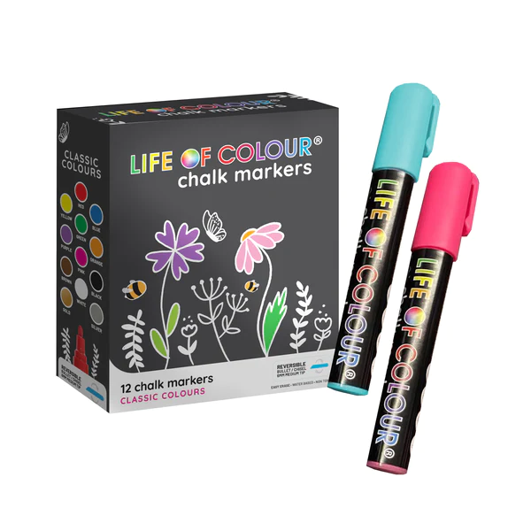 Liquid Chalk Markers 6mm Tip – Set of 12