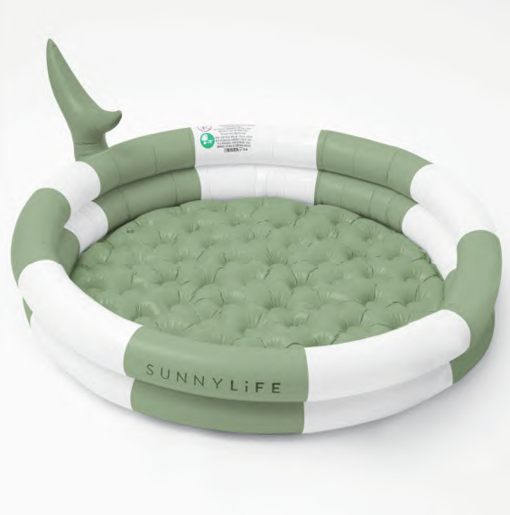 Sunnylife Inflatable Backyard Pool Shark Tribe Khaki