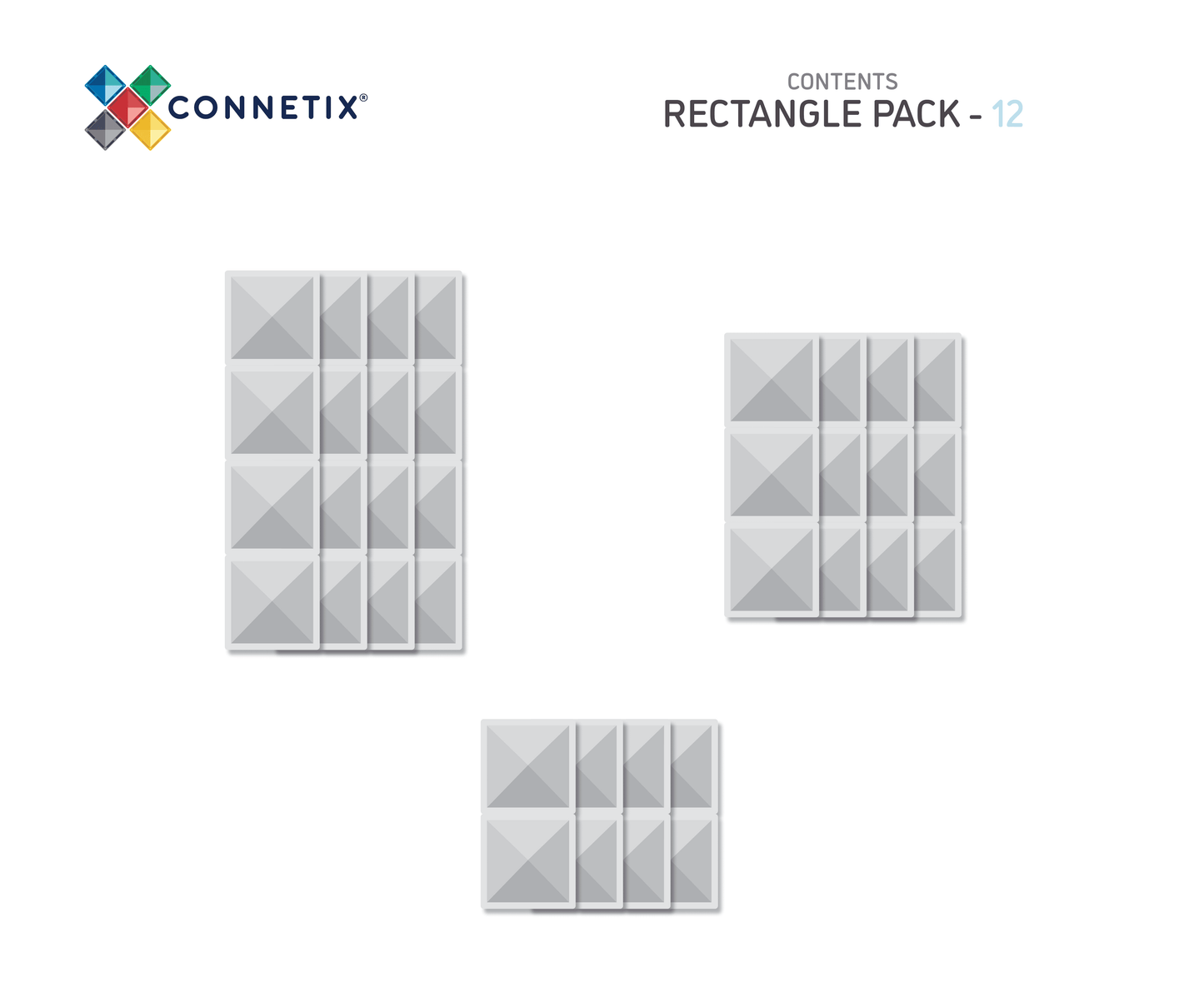 Connetix Clear Rectangle Pack 12 pc