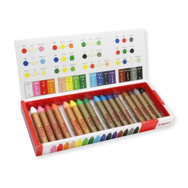 Kitpas Medium Stick Crayons 16 Colours