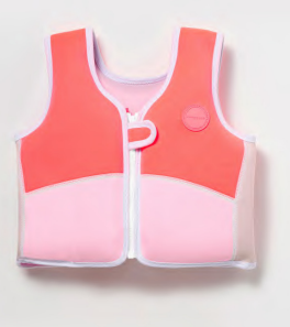 Sunnylife Kids Swim Vest 3-6 Melody the Mermaid Neon Strawberry