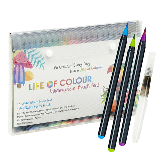 Watercolor Brush Pens - Set of 20